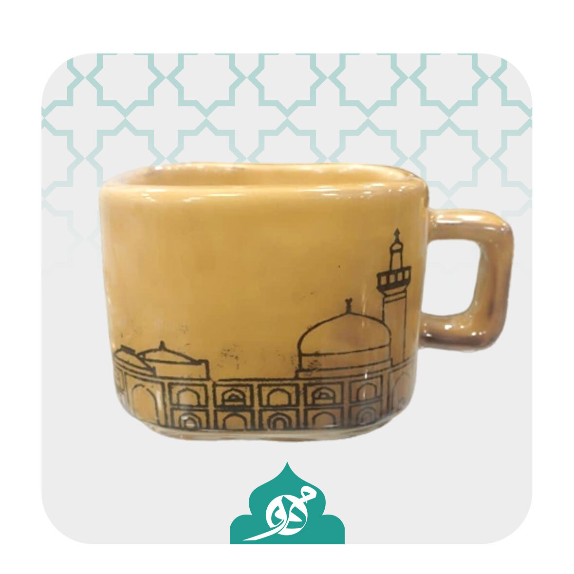  فنجان سرامیکی با طرح گنبد و بارگاه امام رضا(ع) یادگاری رضوی 