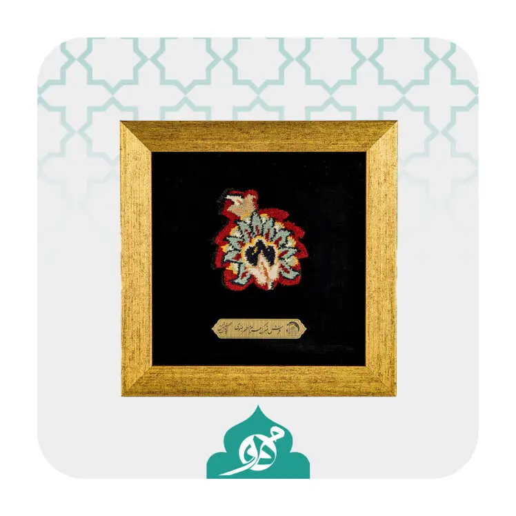 **"تابلو فرش متبرک حرم امام رضا با طراحی زیبا، نماد هنر ایرانی و هدیه‌ای معنوی با ارزش."**