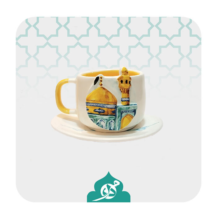 **"فنجان نقش برجسته گنبد و بارگاه امام رضا (ع)، هدیه‌ای خاص و معنوی برای دوستداران اهل بیت."**